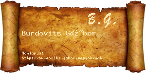 Burdovits Gábor névjegykártya